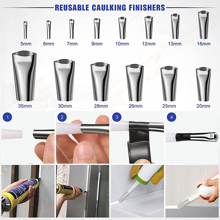 Caulking Tool Metal Scraper Nozzle Smear Grout