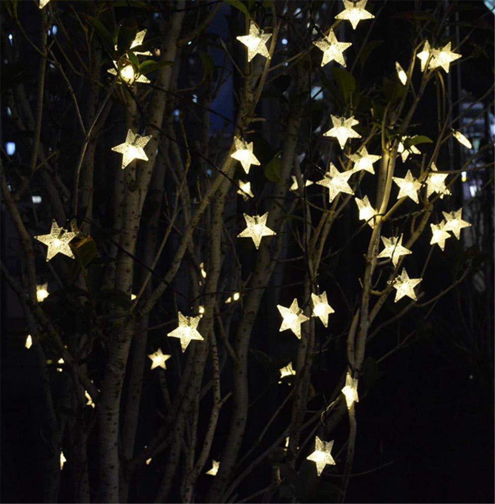 Solar Powered Waterproof Star Fairy String LED Lights