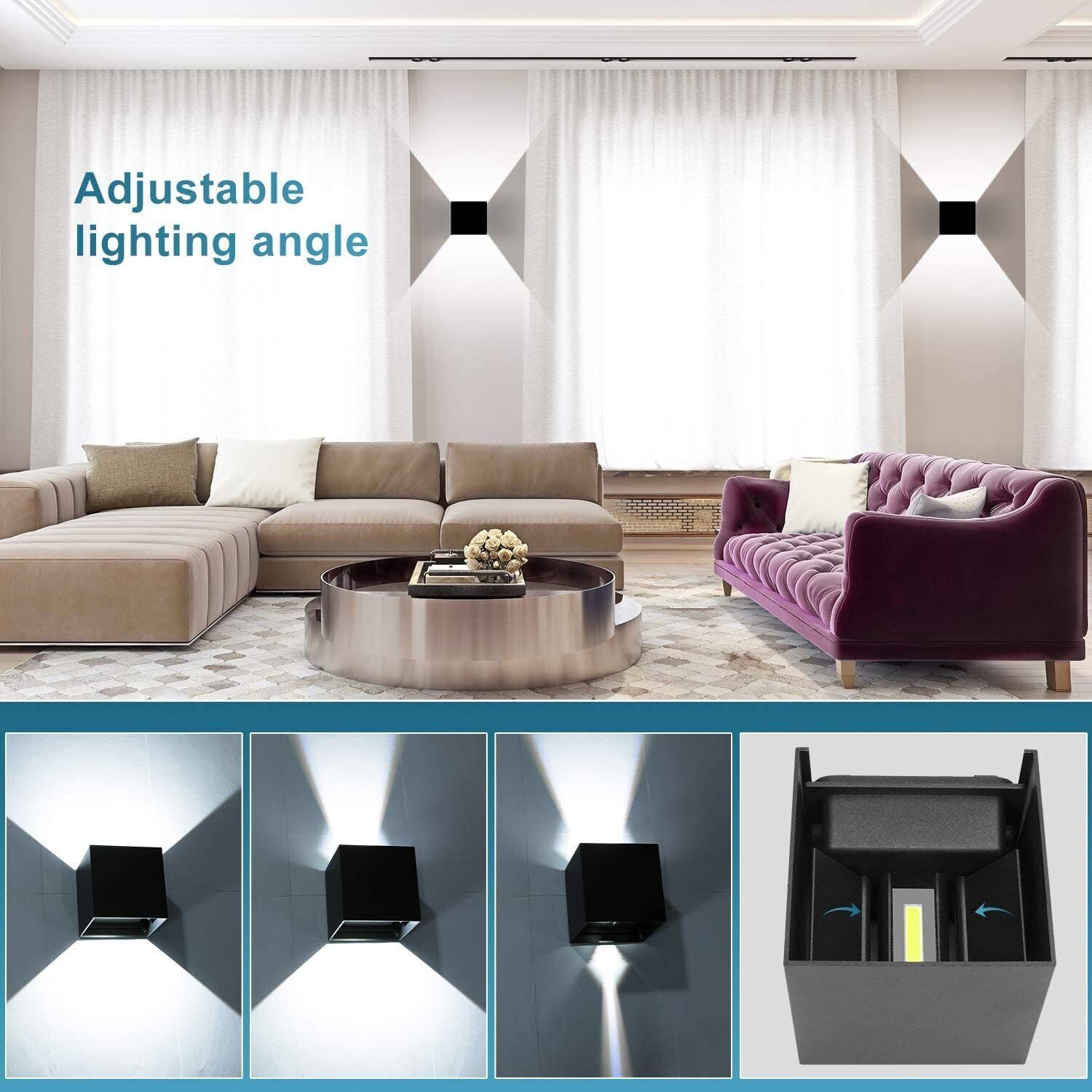 Modern LED Up Down Wall Lights Lighting Fixture Outdoor Indoor Lamp