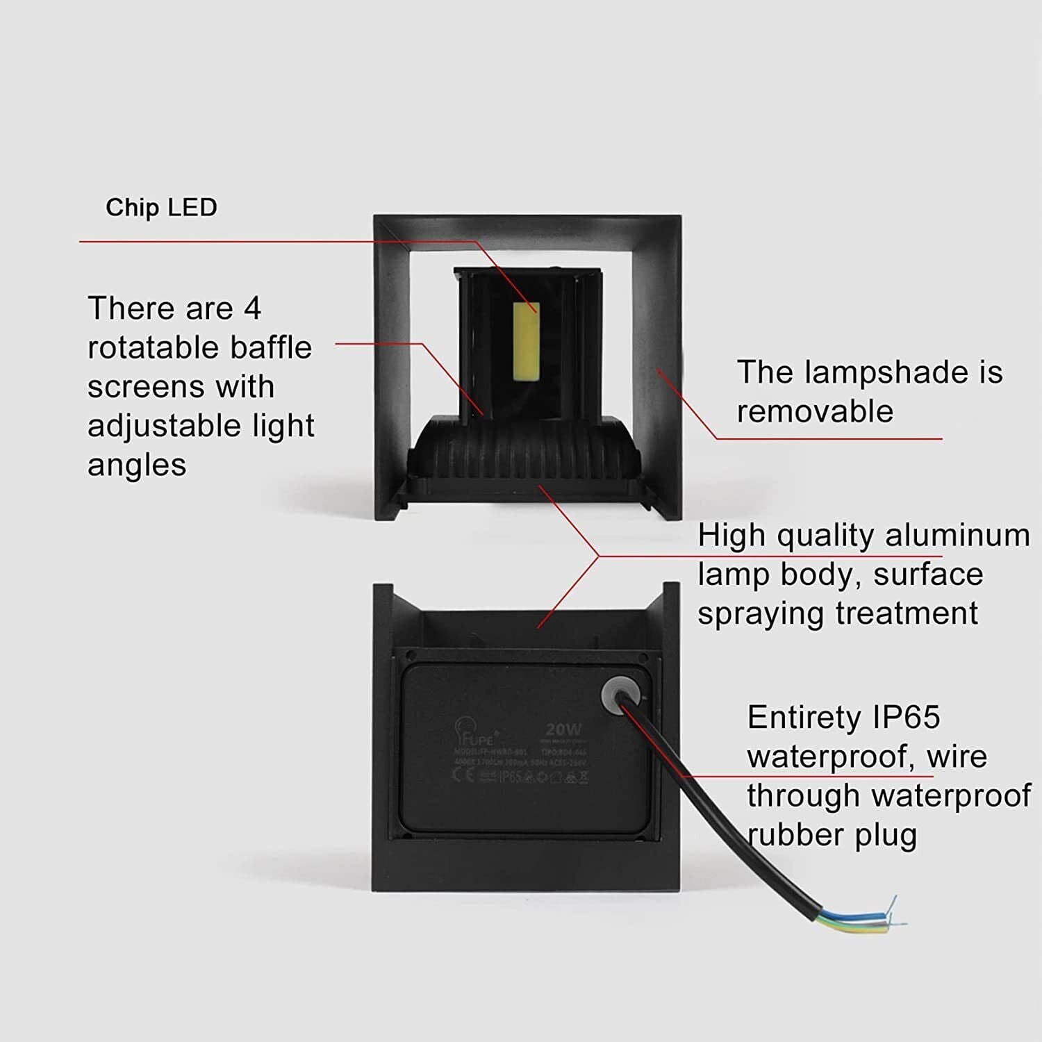 Modern LED Up Down Wall Lights Lighting Fixture Outdoor Indoor Lamp