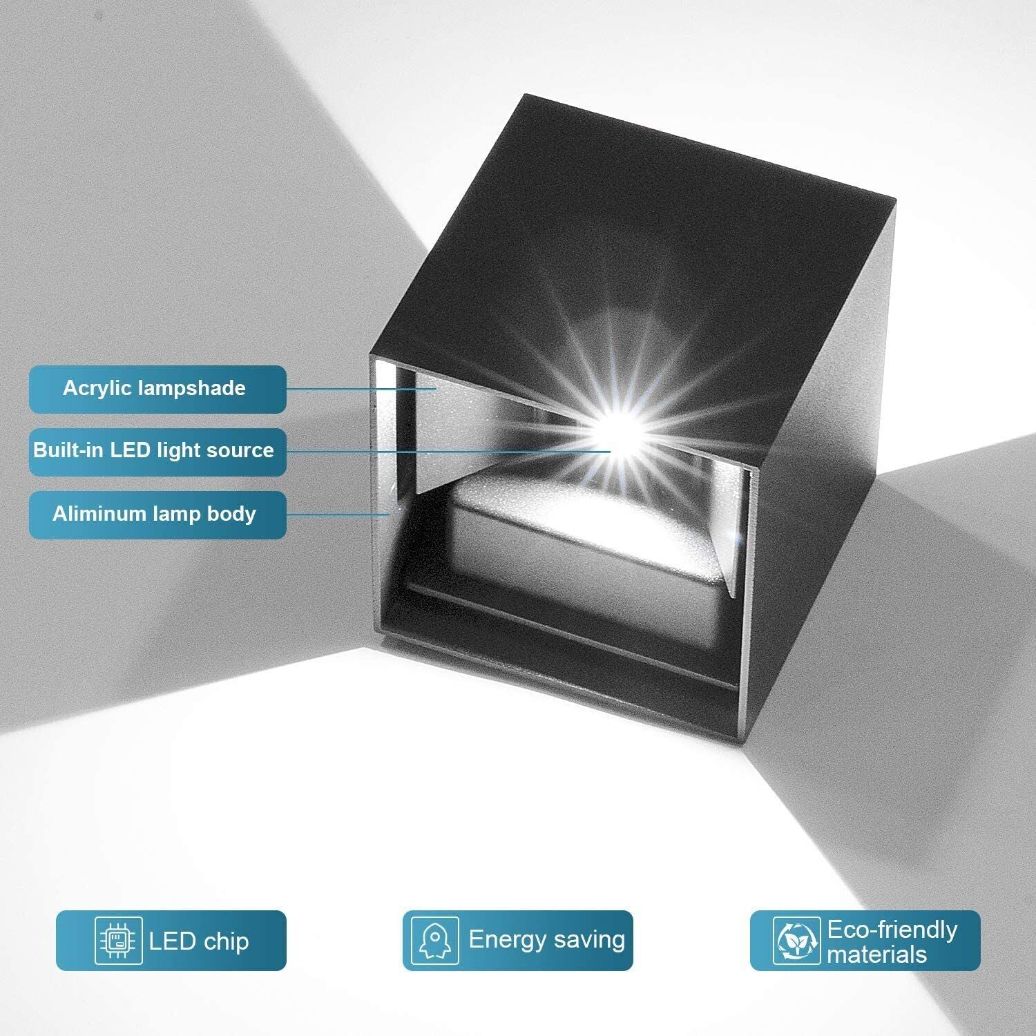 Modern LED Up Down Wall Lights Lighting Fixture Outdoor Indoor Lamp