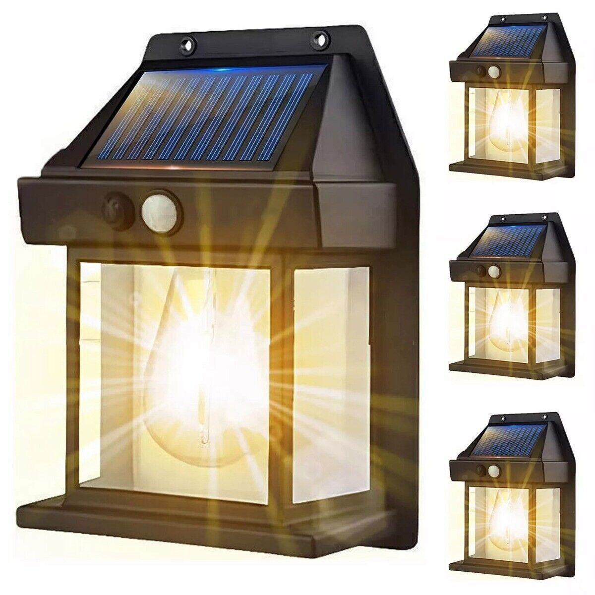 Solar Power PIR Motion Sensor Wall Lights LED Outdoor Garden Security Lamp