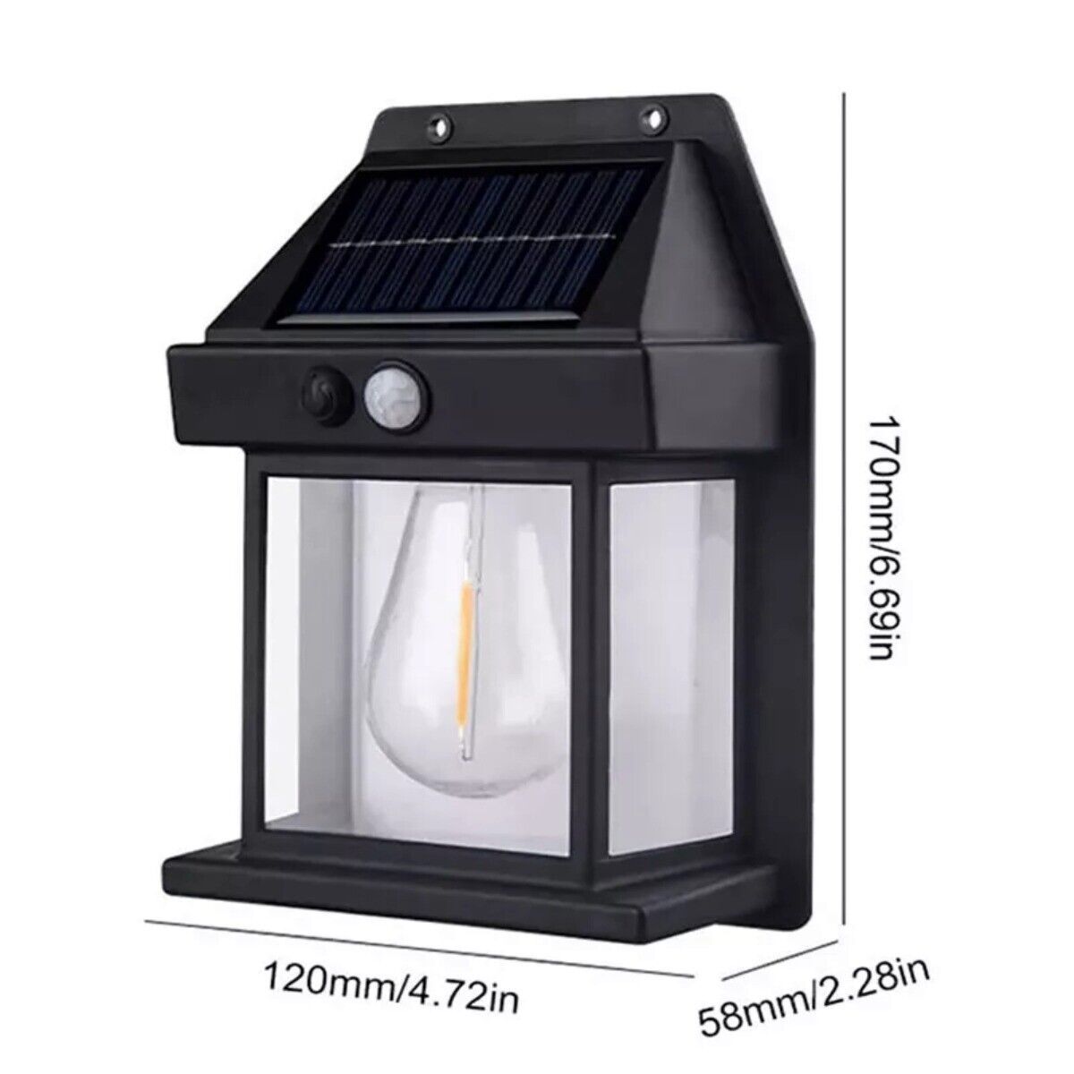 Solar Power PIR Motion Sensor Wall Lights LED Outdoor Garden Security Lamp