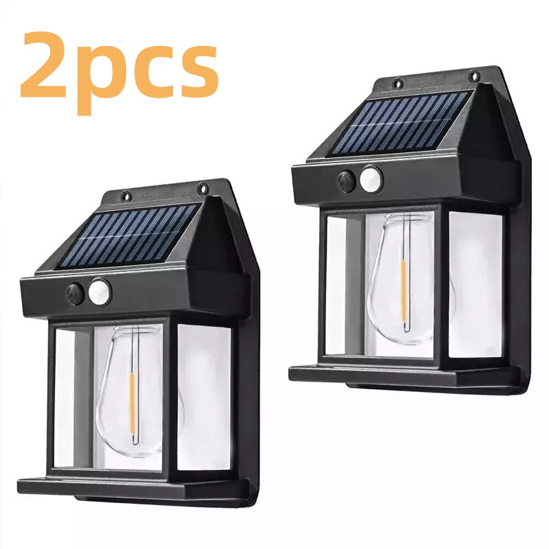 Solar Power PIR Motion Sensor Wall Lights LED Outdoor Garden Security Lamp